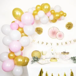 Ballongirlanden-Kit DIY Gold-Rosa