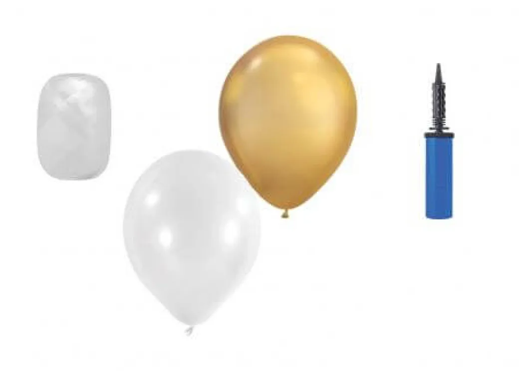 Ballongirlanden-Kit DIY Gold-Weiß