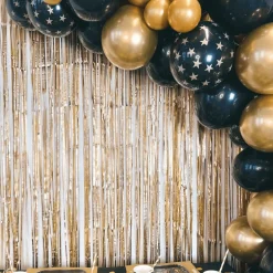 Ballongirlanden-Kit DIY Schwarz Gold Sterne