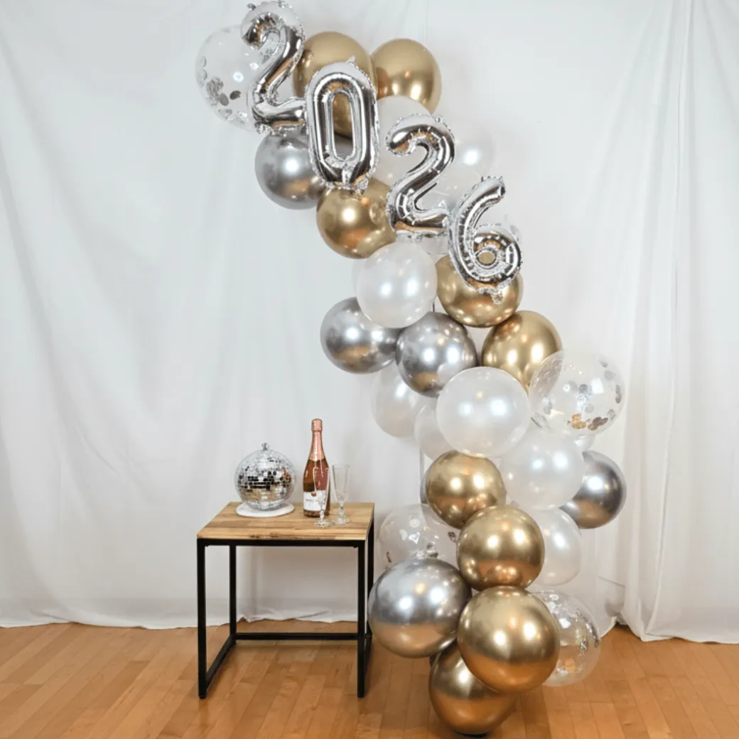 Ballongirlanden-Kit DIY Silvester "2026"