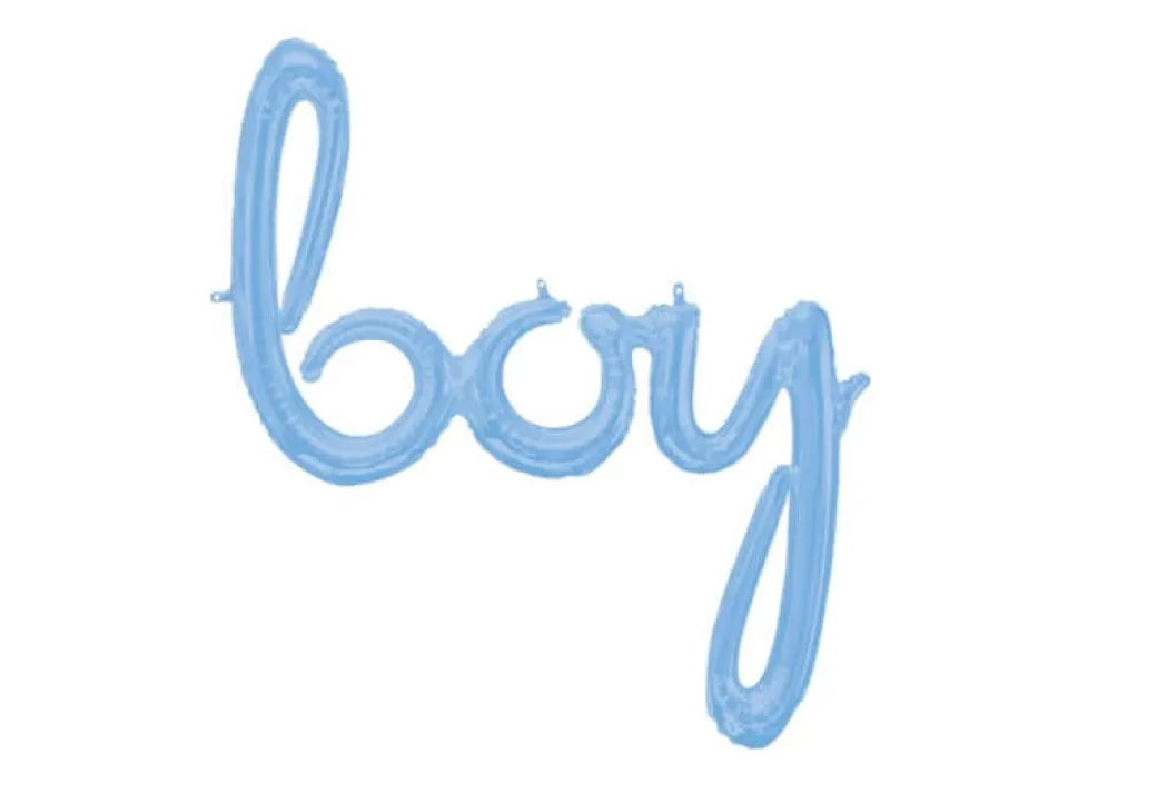 Ballonschriftzug "Boy" Pastell Blau