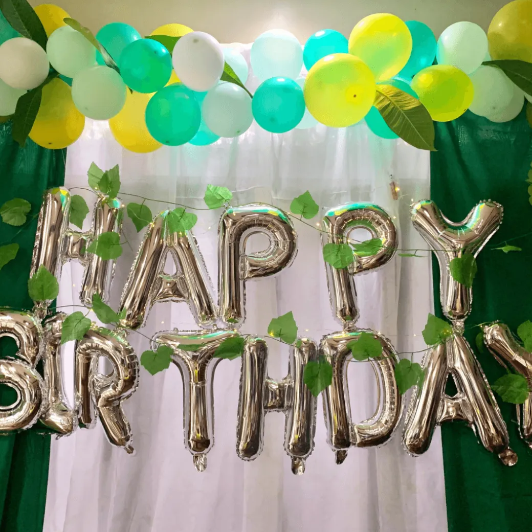 Ballonschriftzug "Happy Birthday" Silber