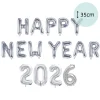 Ballonschriftzug "Happy New Year 2026" Silber