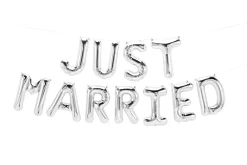 Ballonschriftzug "Just Married" Silber