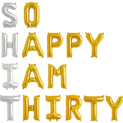 Ballonschriftzug "SO HAPPY I AM THIRTY"