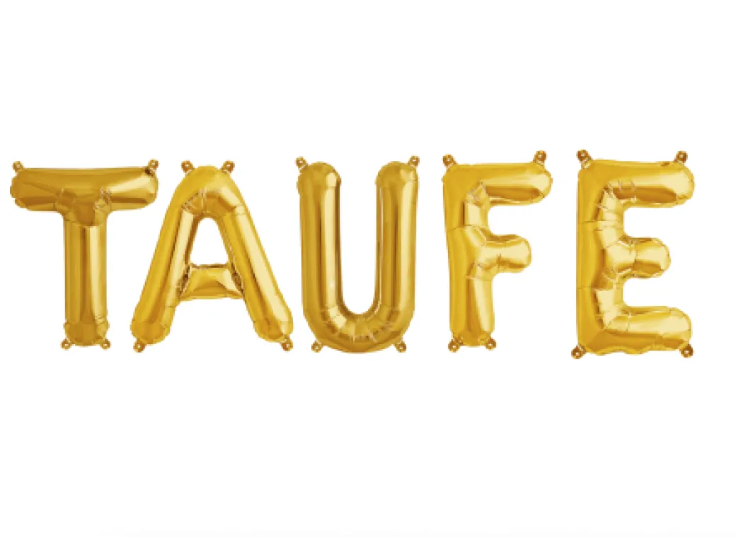 Ballonschriftzug "Taufe"