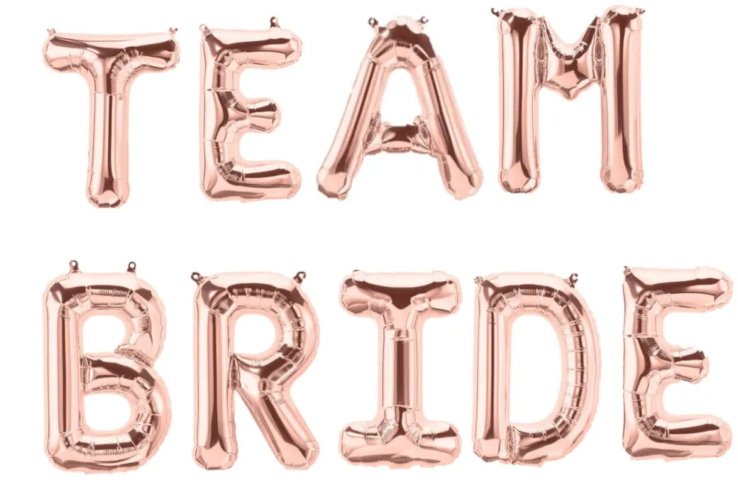 Ballonschriftzug "Team Bride" Roségold