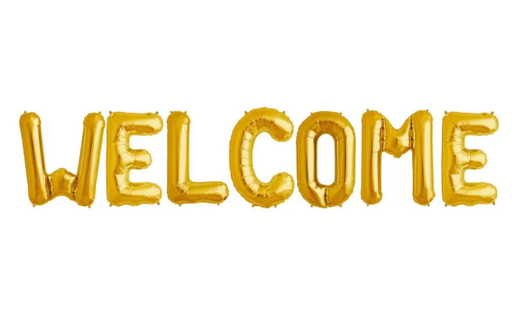 Ballonschriftzug "Welcome"