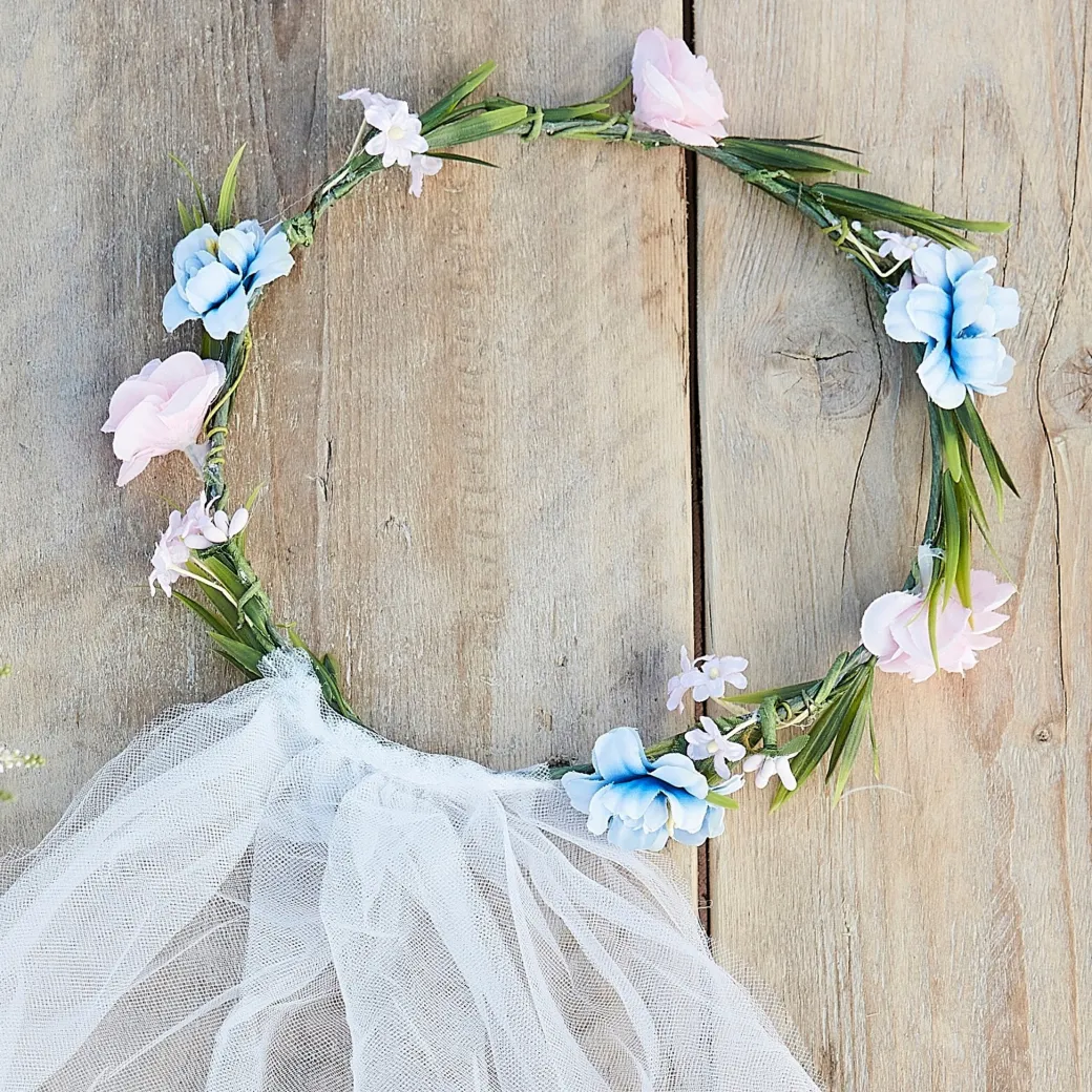 Blumenkranz mit Schleier "bride to be"