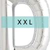 Buchstaben Ballon D XXL Silber