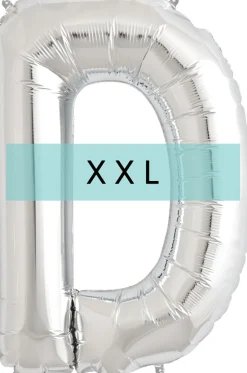 Buchstaben Ballon D XXL Silber
