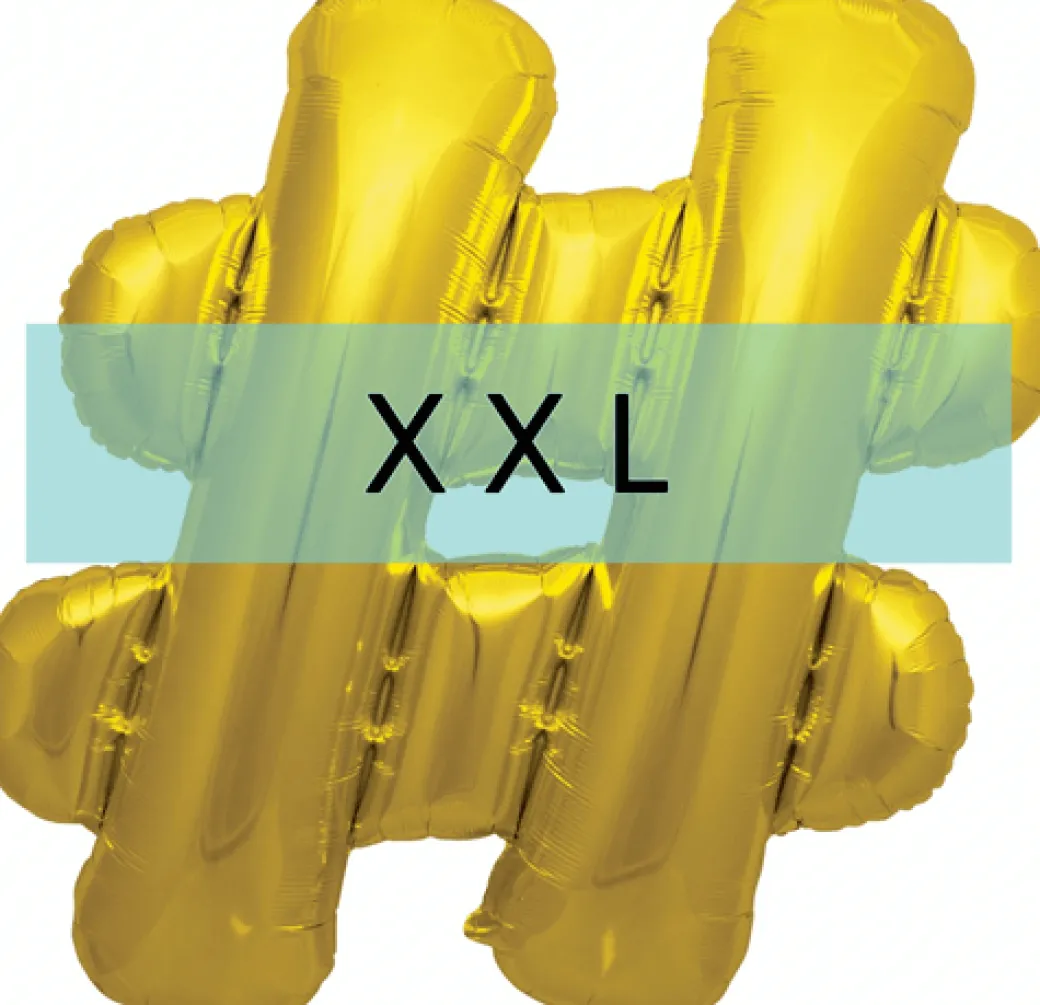Buchstaben Ballon #-Hashtag XXL Gold