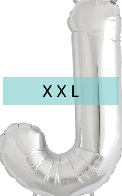 Buchstaben Ballon J XXL Silber