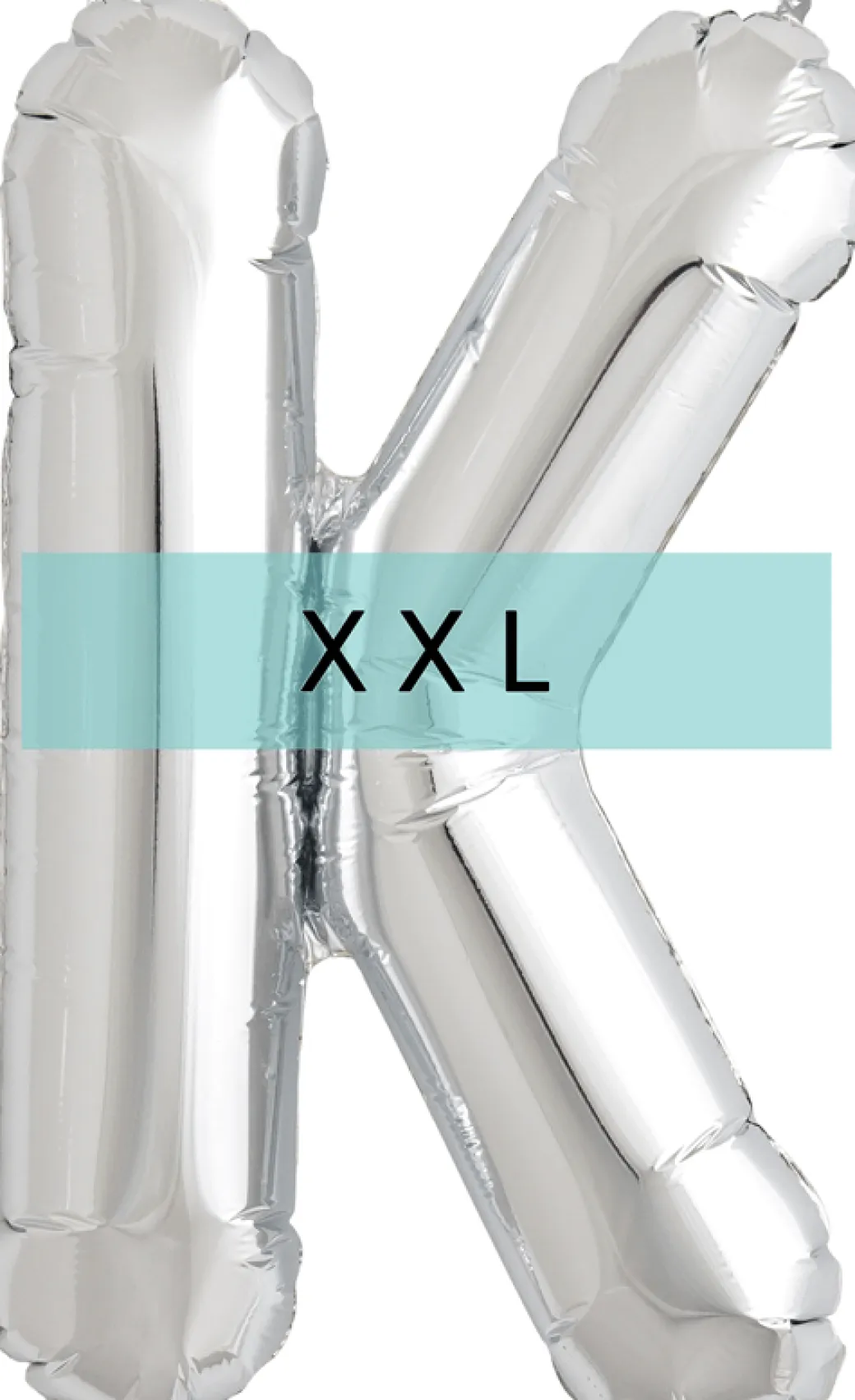 Buchstaben Ballon K XXL Silber