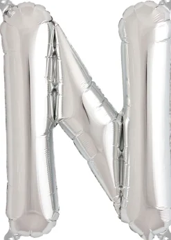 Buchstaben Ballon N Silber