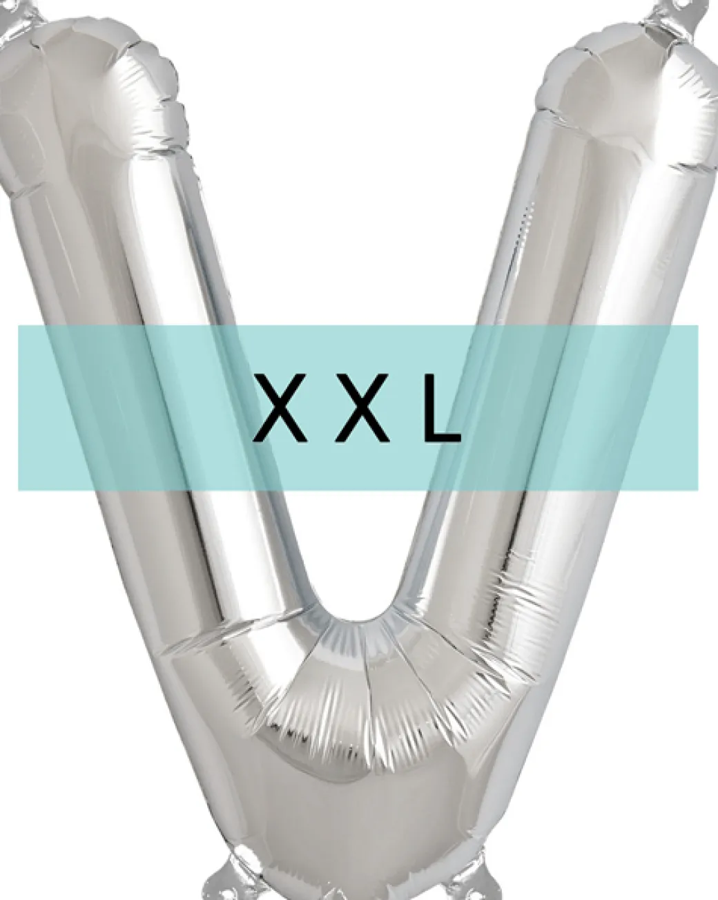 Buchstaben Ballon V XXL Silber