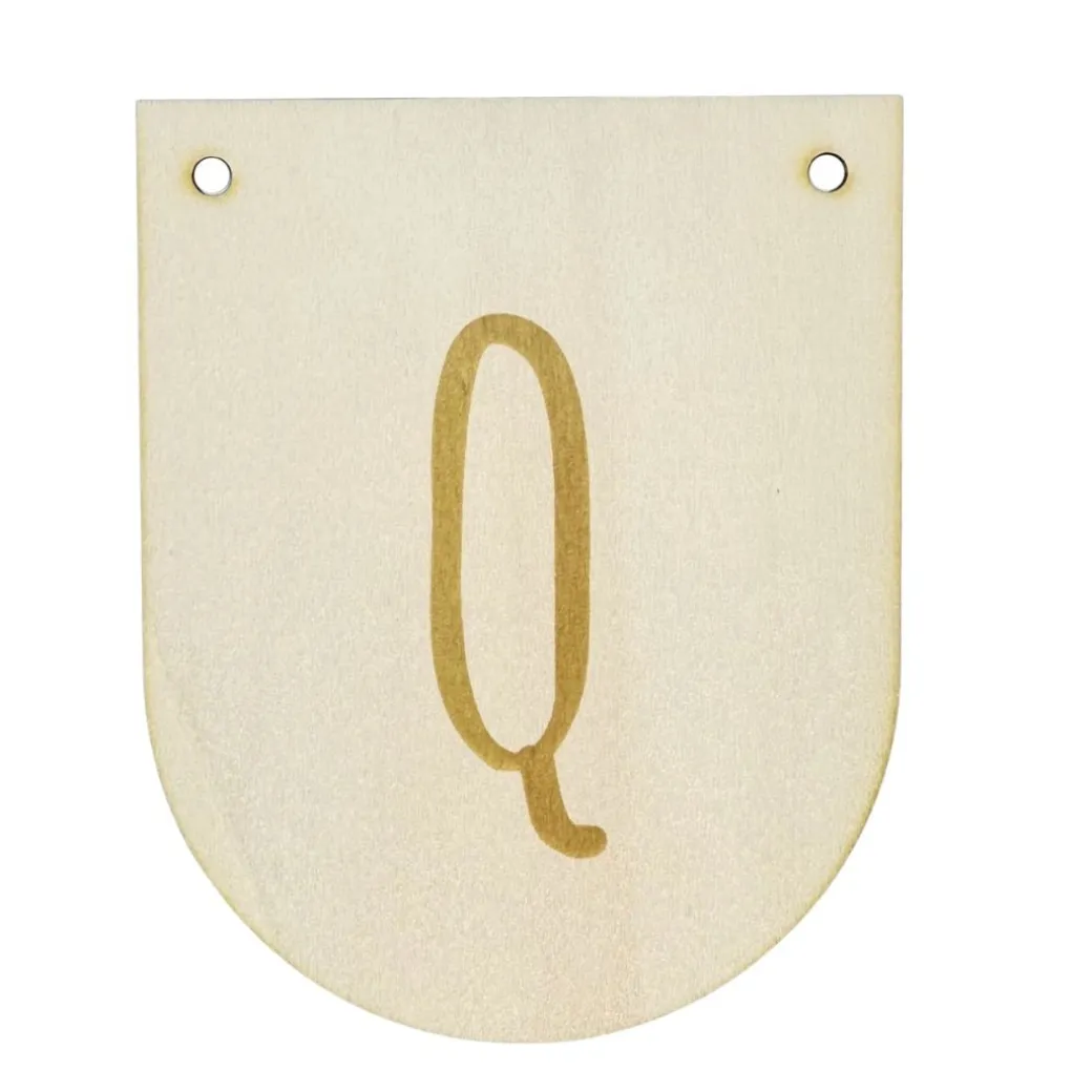 Buchstaben Holzwimpel Q