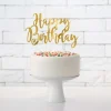 Caketopper "Happy Birthday" Gold Papier