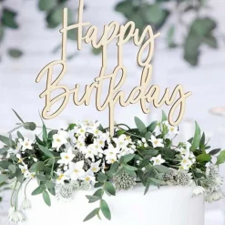 Caketopper "Happy Birthday" Holz