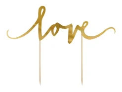 Caketopper "love" Gold