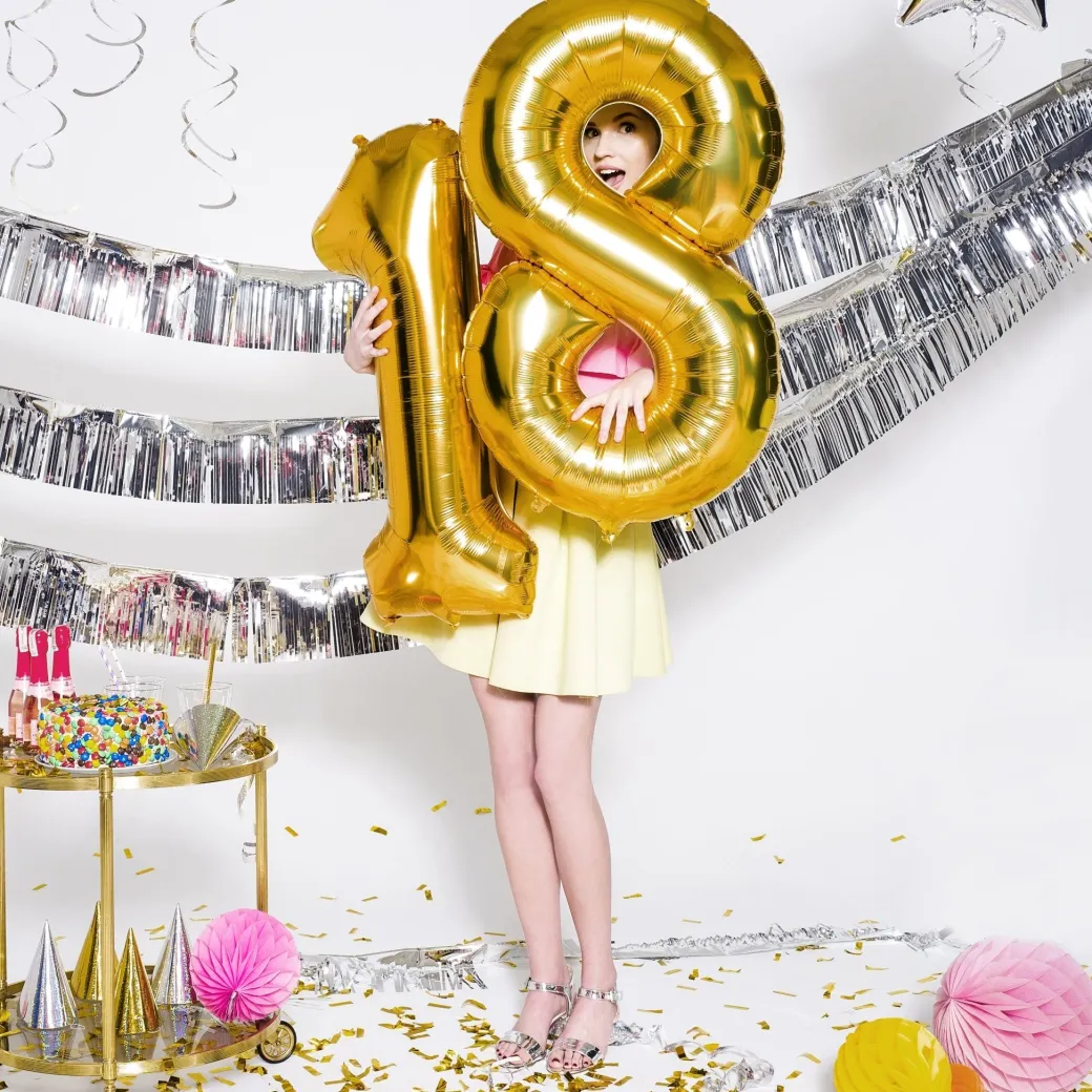 Dein Ballon-Wunschtext mit XXL-Folienballons Gold