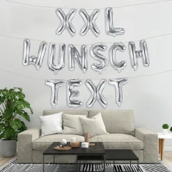 Dein Ballon-Wunschtext mit XXL-Folienballons Silber