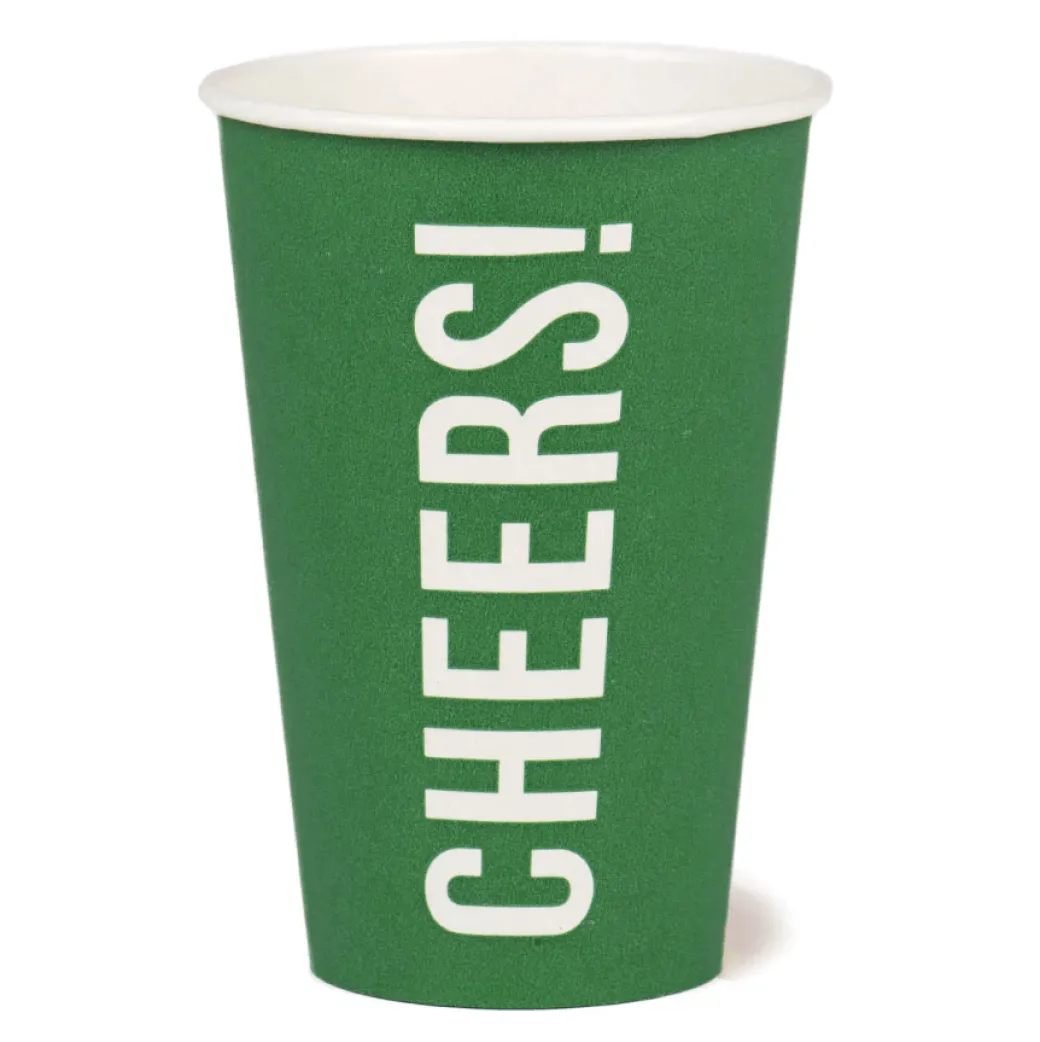 Eco-Pappbecher Cheers Grün 8 Stk.