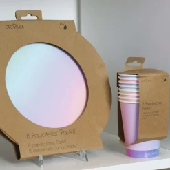 Eco-Pappbecher Pastell 8 Stk.