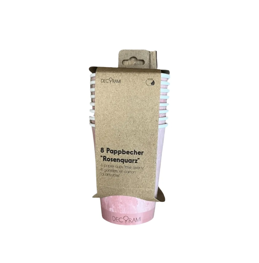 Eco-Pappbecher Rosenquarz 8 Stk.