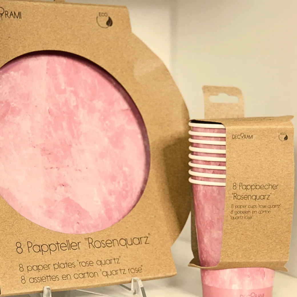Eco-Pappbecher Rosenquarz 8 Stk.