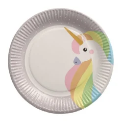Eco-Pappteller Einhorn 10 Stk. Ø 23cm
