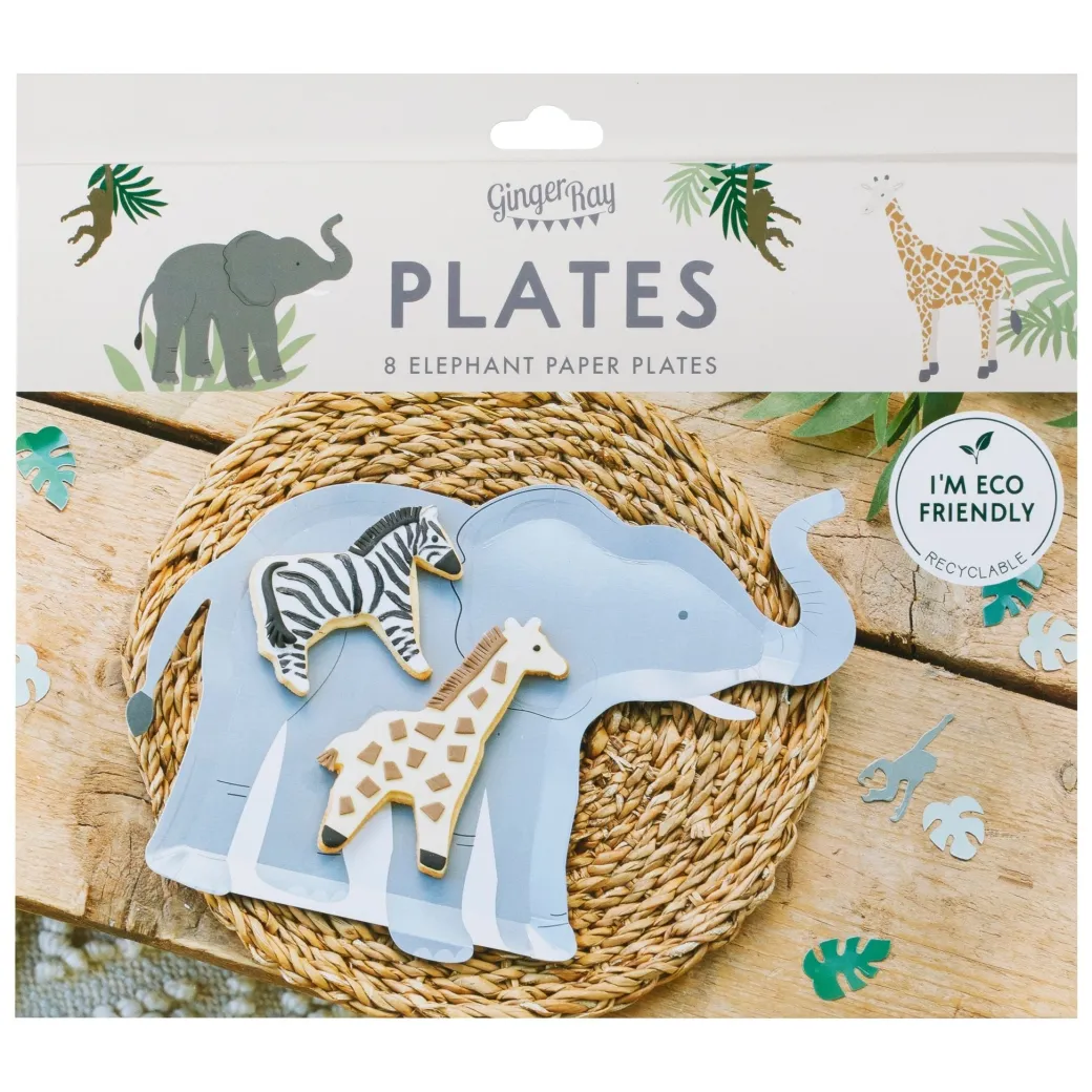 Eco-Pappteller Elefant 8 Stk.