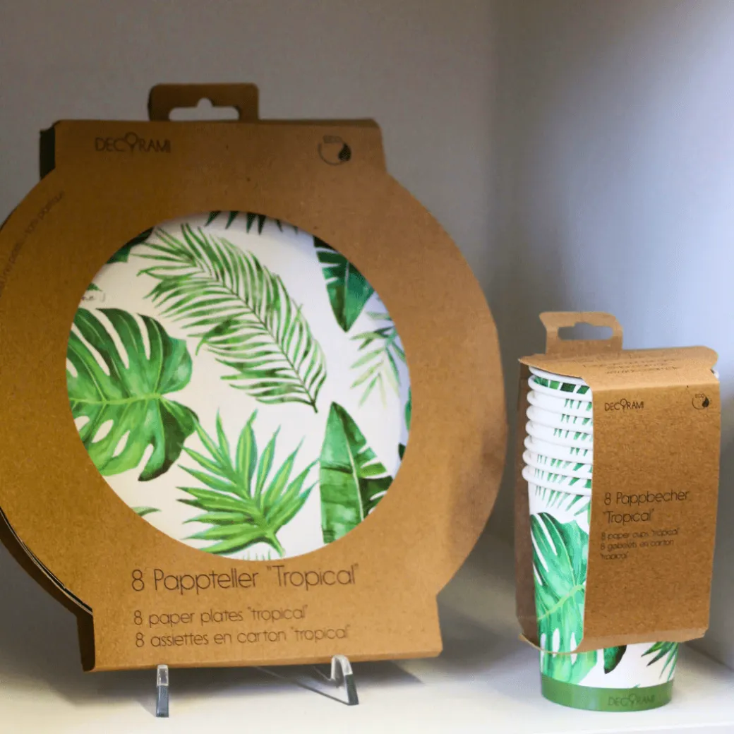 Eco-Pappteller Tropical 8+1 Stk.