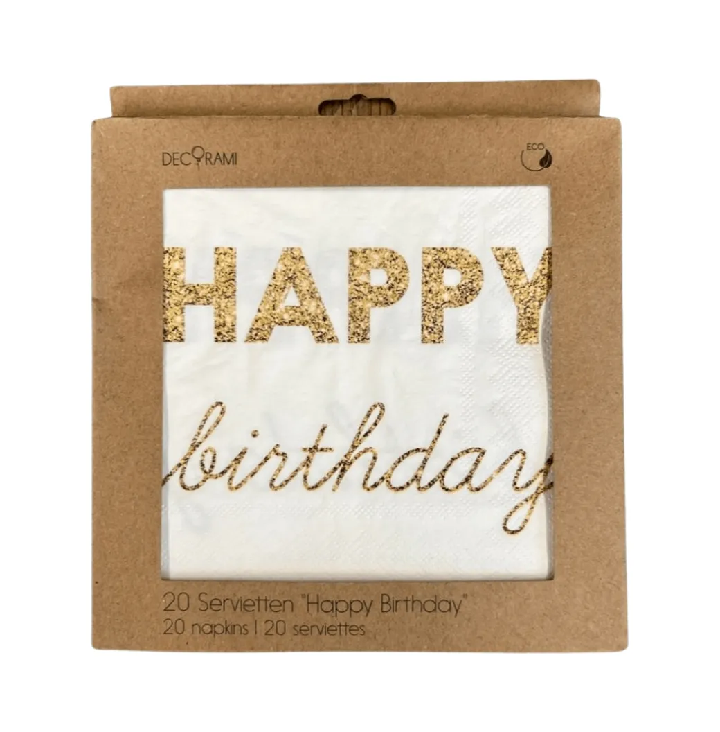 Eco-Servietten "Happy Birthday" Sparkle 20+1 Stk.