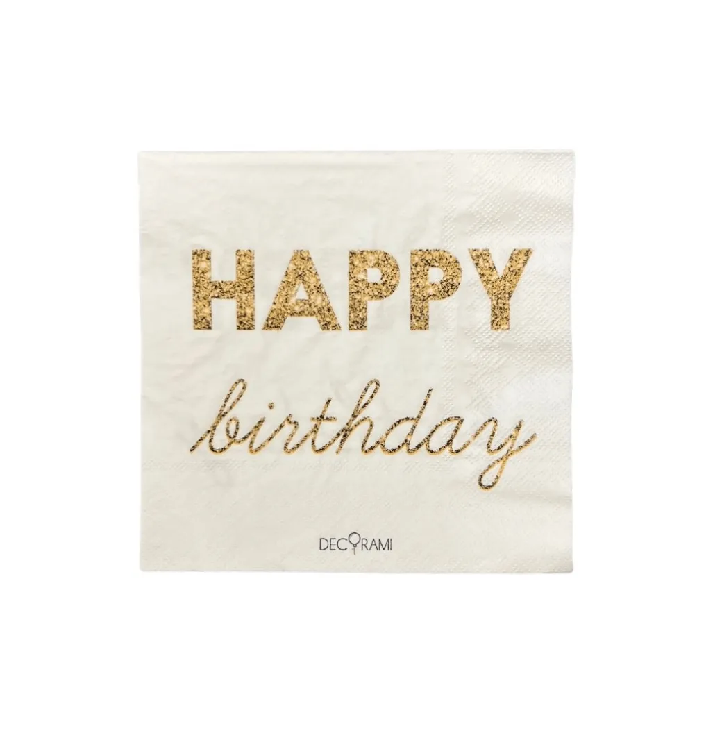 Eco-Servietten "Happy Birthday" Sparkle 20+1 Stk.