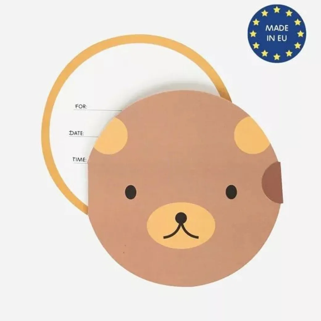 Einladungskarten Waldtier-Bär 8 Stk.