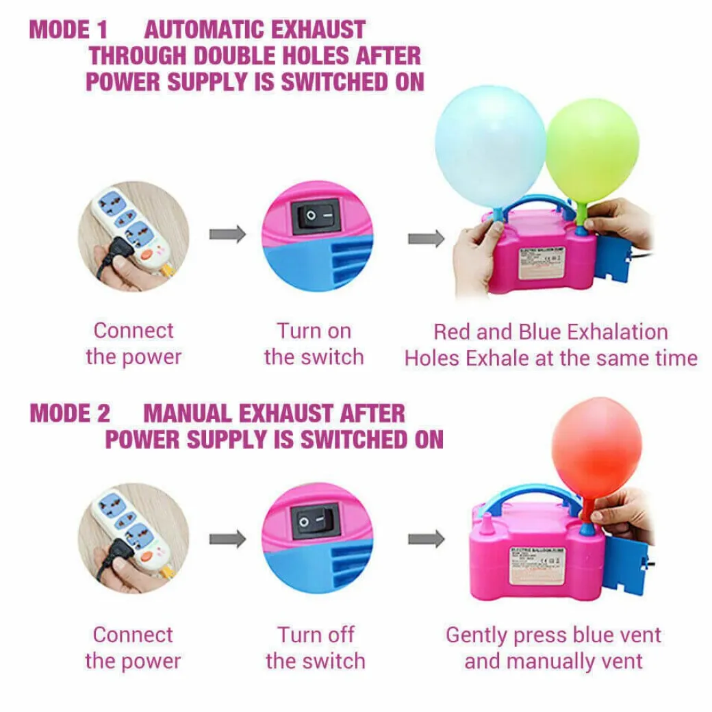 Elektrische Ballonpumpe mit Doppelventil