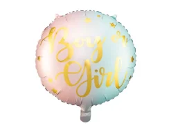 Folienballon "Boy or Girl" Pastell-Gold