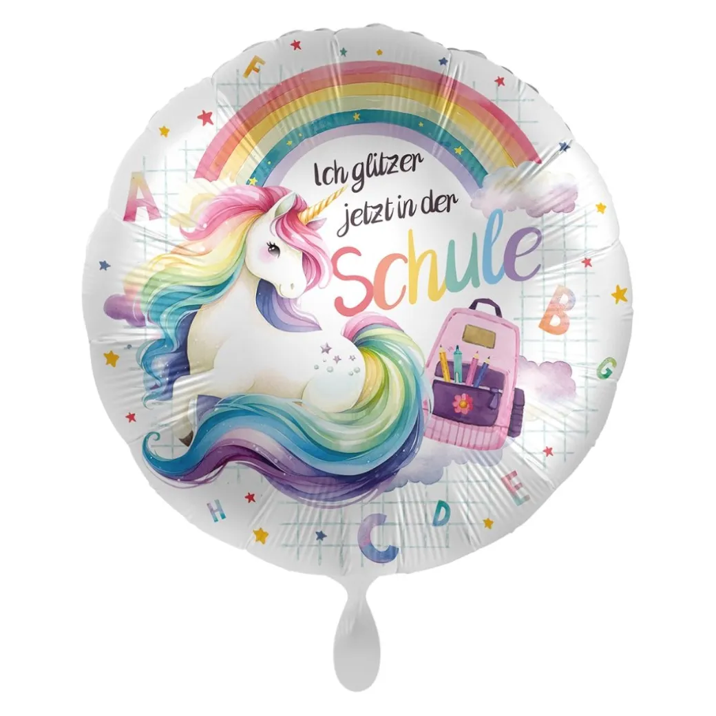 Folienballon Einschulung "Ich glitzer jetzt in der Schule"