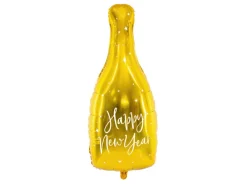 Folienballon Flasche Happy New Year Gold