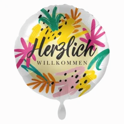 Folienballon "Herzlich Willkommen" Bunt