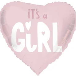Folienballon "It's a GIRL" Herz
