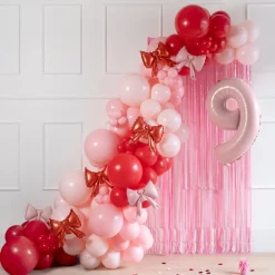 Folienballon Schleifchen Rosa 5 Stk.