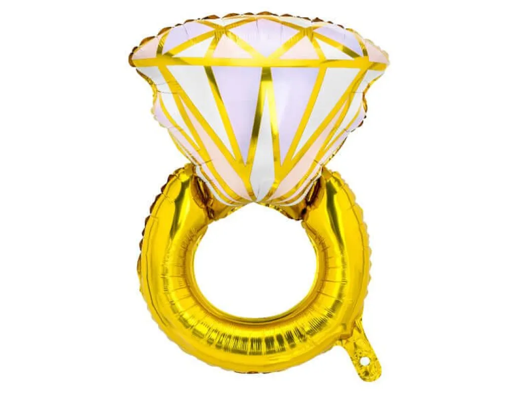 Folienballon Verlobungsring Gold XXL
