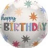 Geburtstagballon "Happy Birthday" Stars