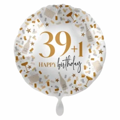 Geburtstagsballon "39+1 Happy Birthday"