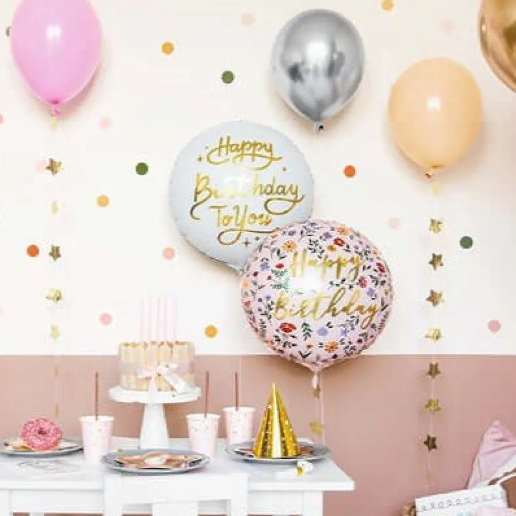 Geburtstagsballon "Happy Birthday To You" Weiß-Gold