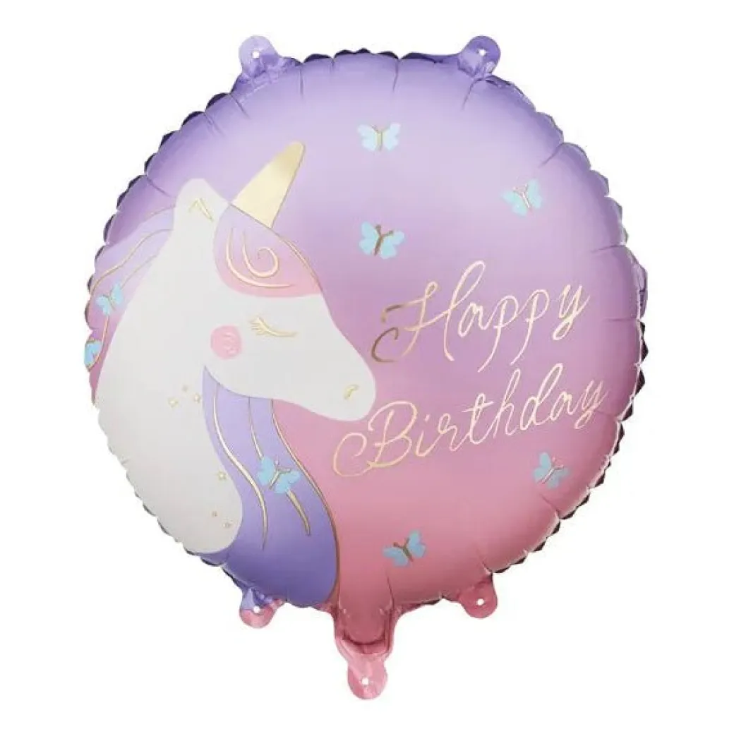 Geburtstagsballon "Happy Birthday" Einhorn