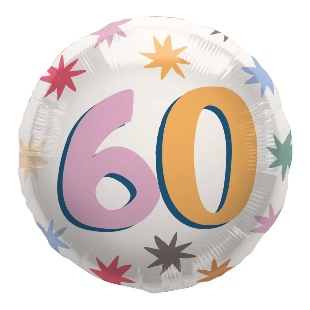 Geburtstagsballon "60" Happy Birthday Bunt