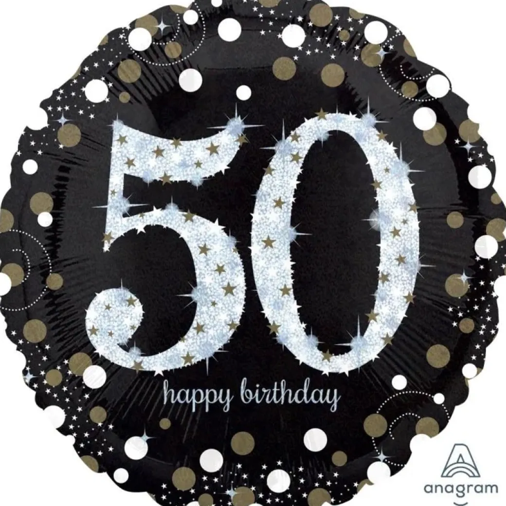 Geburtstagsballon "50" Happy Birthday Sparkling